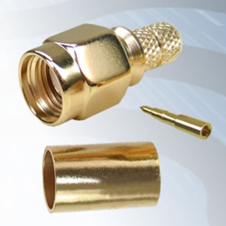 GIGATRONIX SMA Crimp Plug, Gold Plated, RG142, RG223, RG400