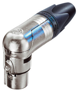 NEUTRIK NC3FRX 3 pole right angle XLR female cable connector, Nickel housing & Silver contacts