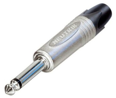NEUTRIK NP2X 1/4" plug (6.35mm male jack), 2 pole (Mono), Nickel shell & contacts