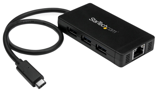 STARTECH 3 Port USB 3.0 Hub with USB-C and GbE