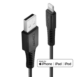 LINDY 1m Reinforced USB Type A to Lightning Cable