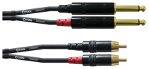CORDIAL 0,3 m, REAN plug 6,3 mm mono / cinch/RCA