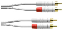 CORDIAL 0,6 m REAN 2 x cinch/RCA Gold - White Cable