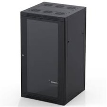 PENN Rack Tower 22U Black 600x600mm Glass FD Plain BD Cabinet