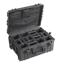 MAX CASES Model: Case MAX 540 H 245 Dimensions: 538 x 405 x 245 mm PADDED DIVIDERS + LID ORGANIZER + TROLLEY Colour: Black