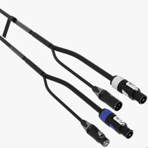 LIVEPOWER Hybrid Dmx + Power Cable 3G1,5 Xlr3/Powercon 50 Meter on GT380RM